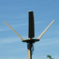 Three blade V rotor vertical axis wind turbine